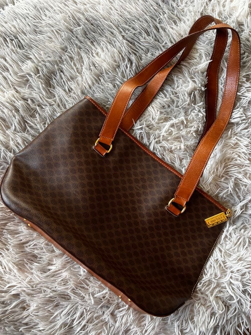 Cute　CELINE ブラウンレザーショルダーバッグ