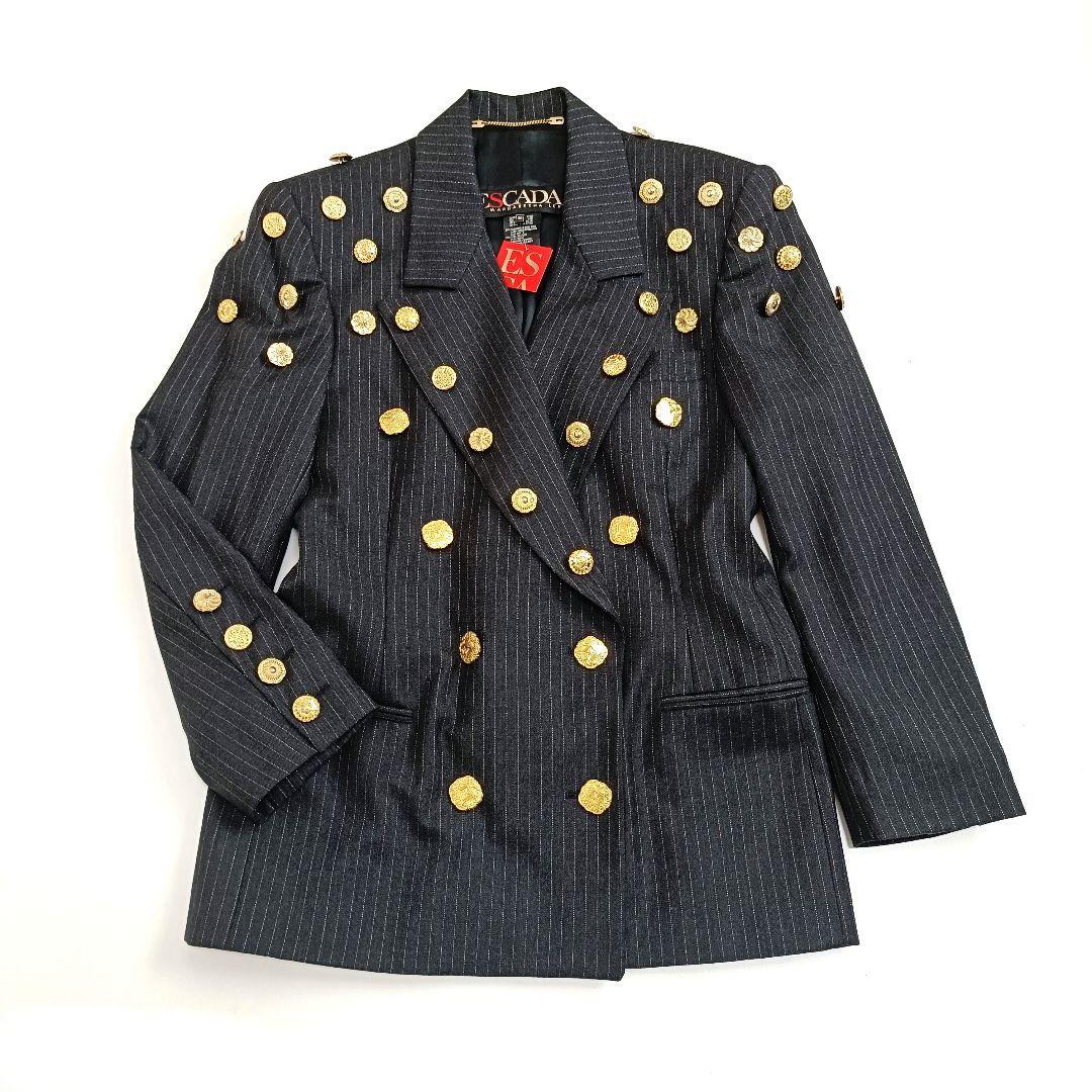 ESCADA エスカーダ ヴィンテージ テーラードジャケット 金ボタン 38 M