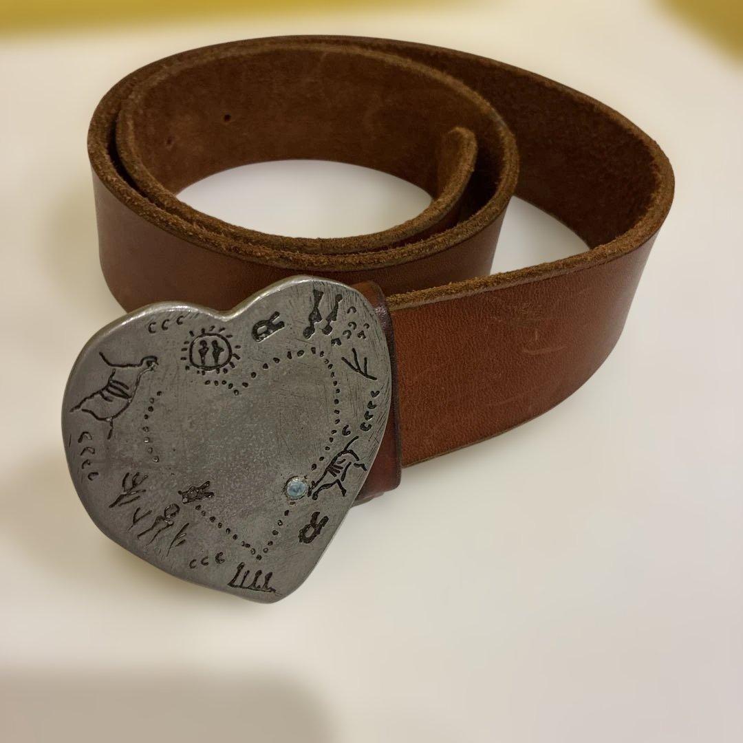 45rpm 45R ブラウンレザー ハート型バックル ベルト