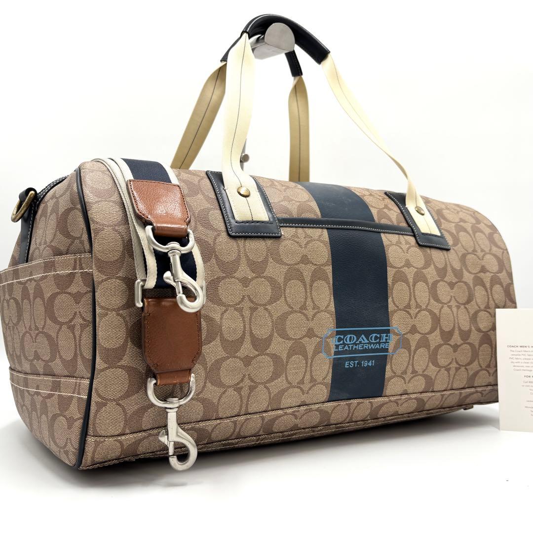極美品 コーチ 2way ボストンバッグ シグネチャー ロゴ ユニセックス