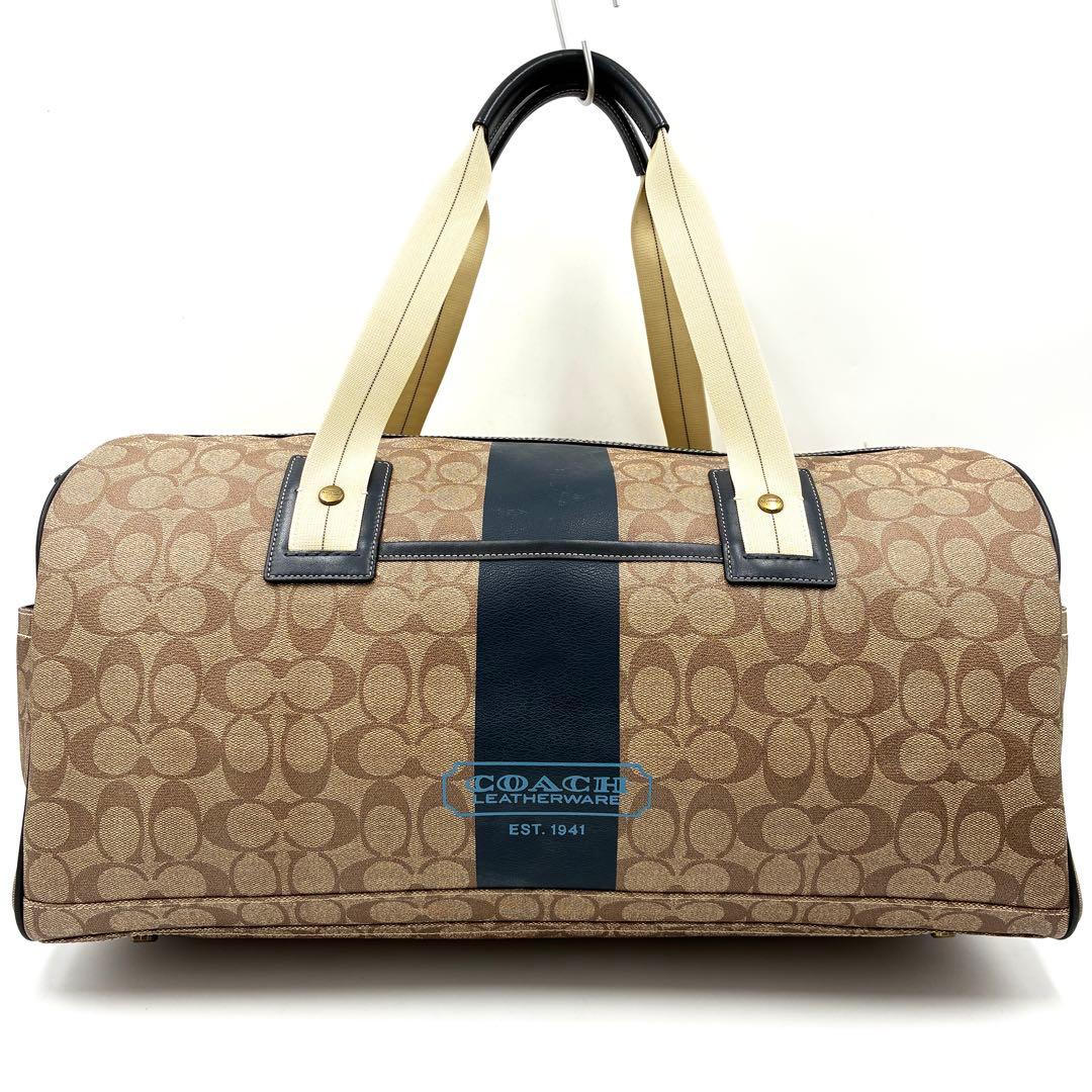 極美品 コーチ 2way ボストンバッグ シグネチャー ロゴ ユニセックス