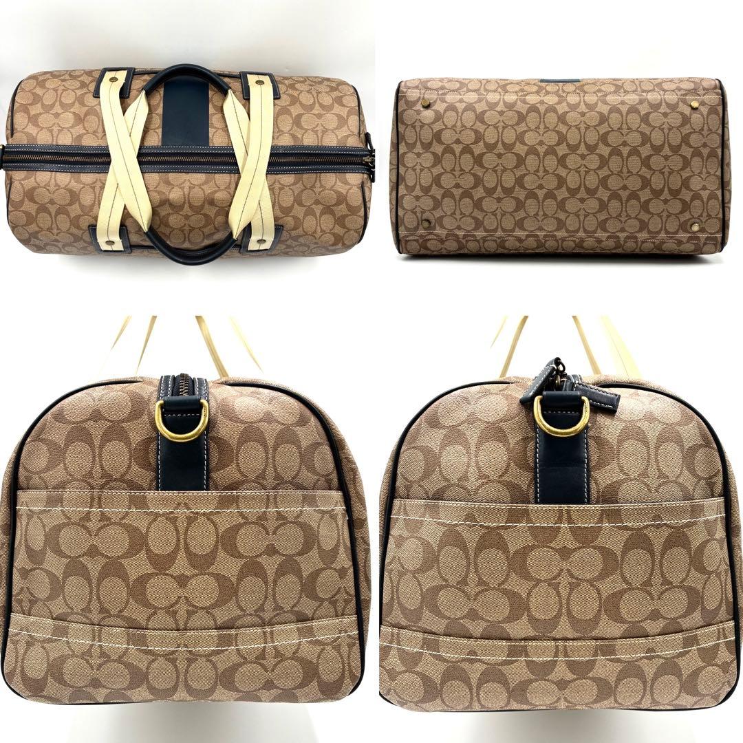 極美品 コーチ 2way ボストンバッグ シグネチャー ロゴ ユニセックス