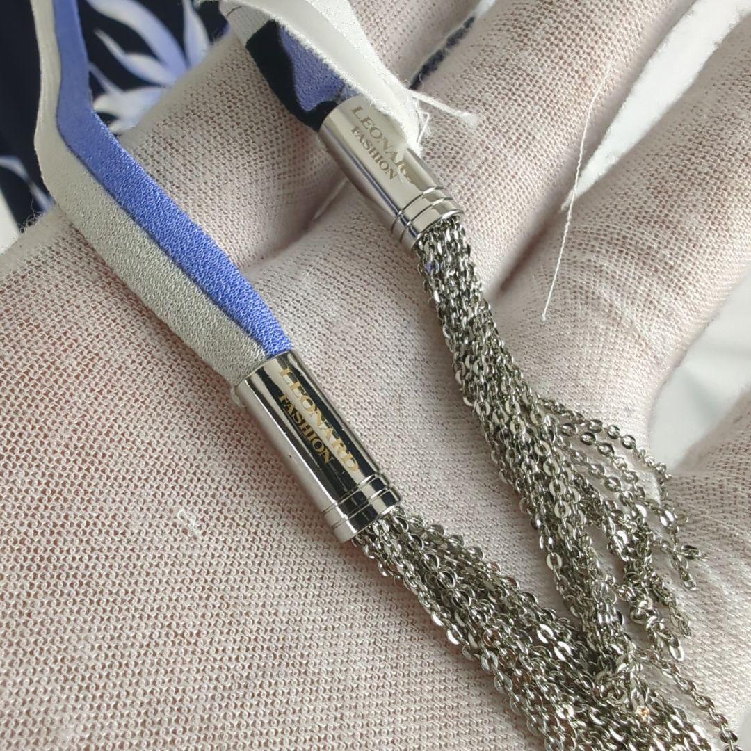 【美品】Leonard レオナール ワンピース 花柄 ブラック ブルー