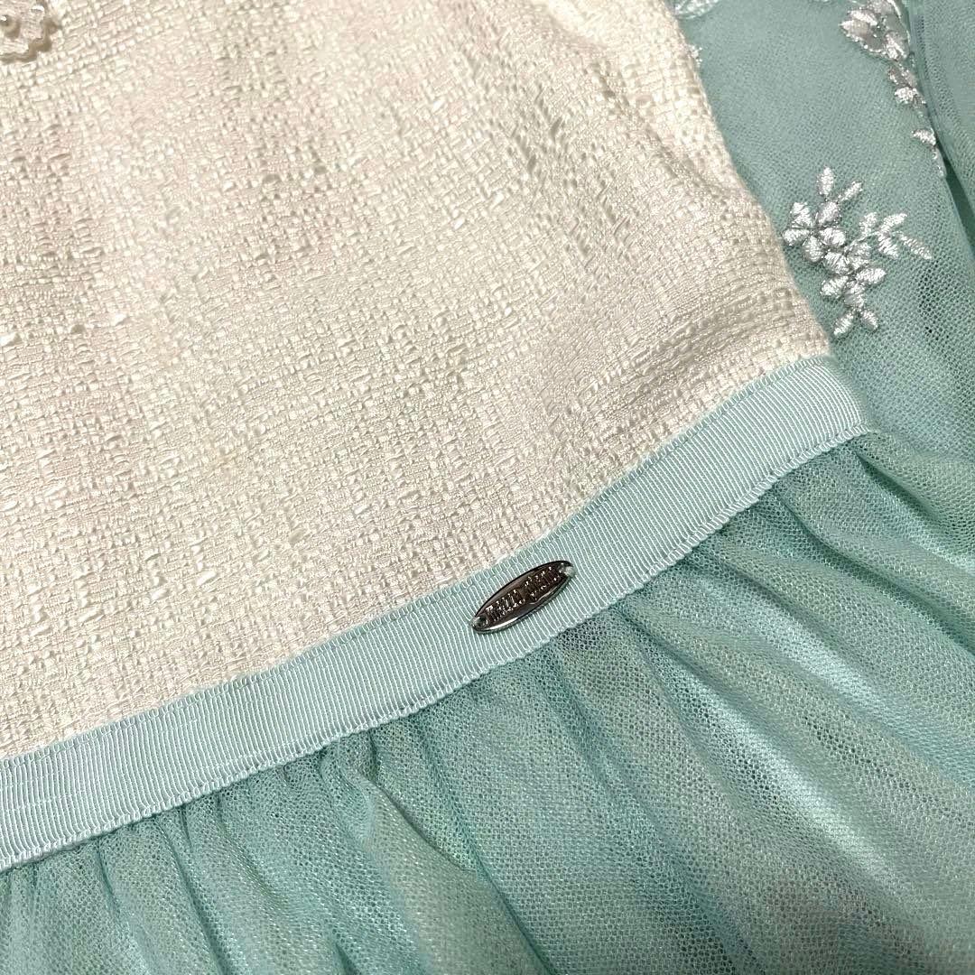 メゾピアノ　エメラルドグリーン レース装飾 ドレス 130cm 発表会　入学式