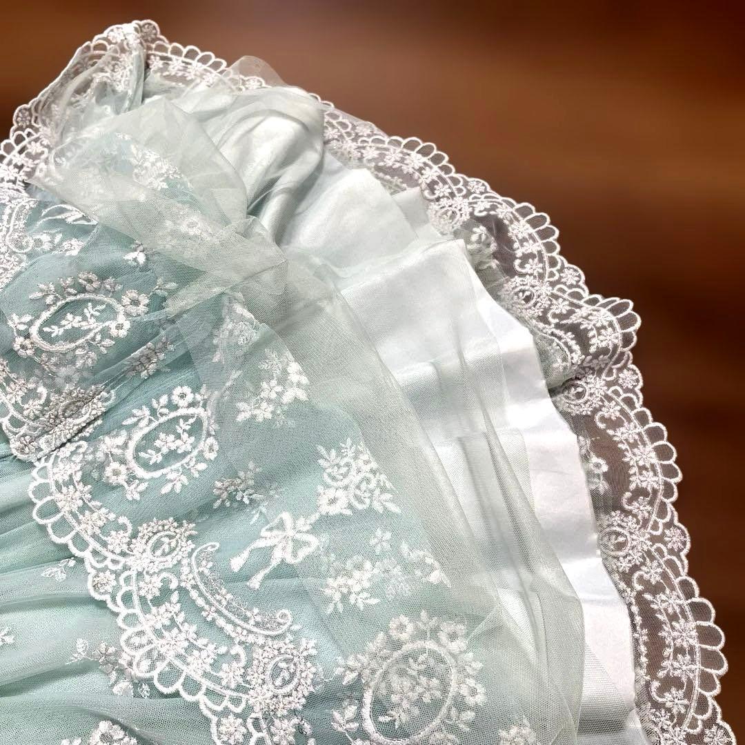 メゾピアノ　エメラルドグリーン レース装飾 ドレス 130cm 発表会　入学式