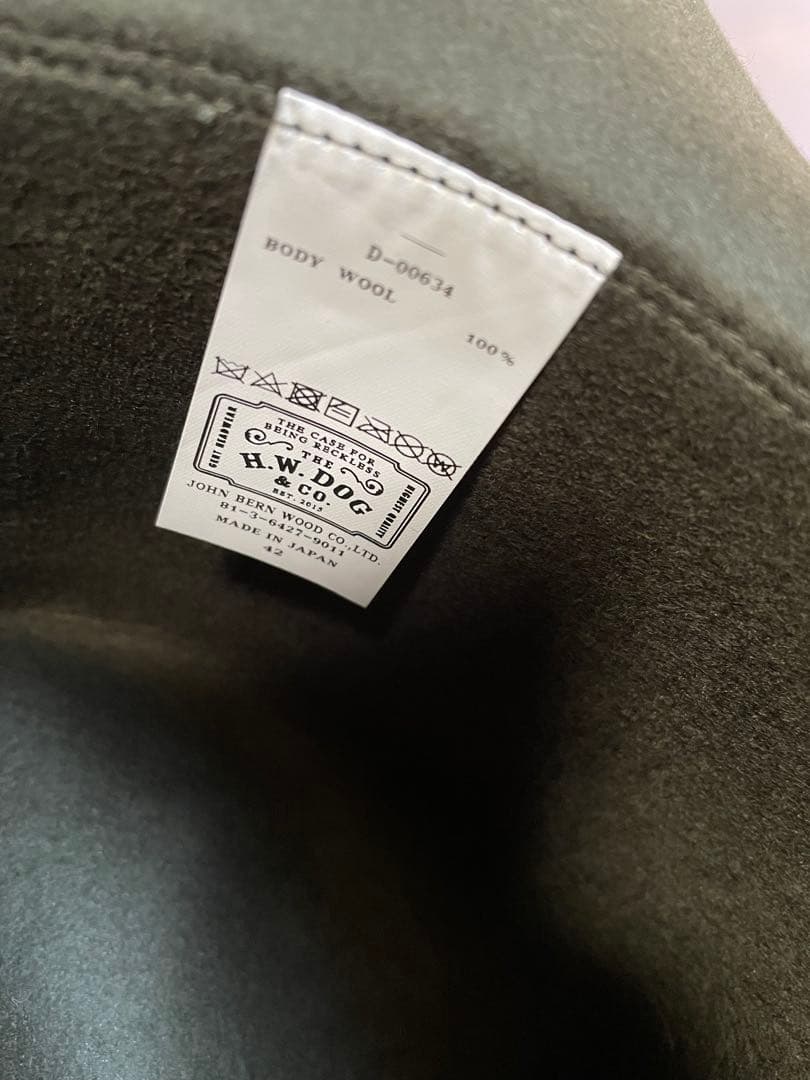 美品The H.W DOG CO. トラベラーズハット オリーブ