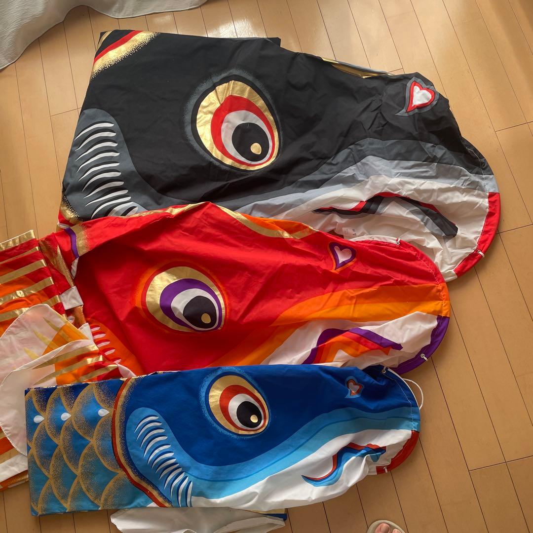 nonnoさん専用　　鯉のぼり 5m 黒赤青　吹き流し　大型　多彩な色合い