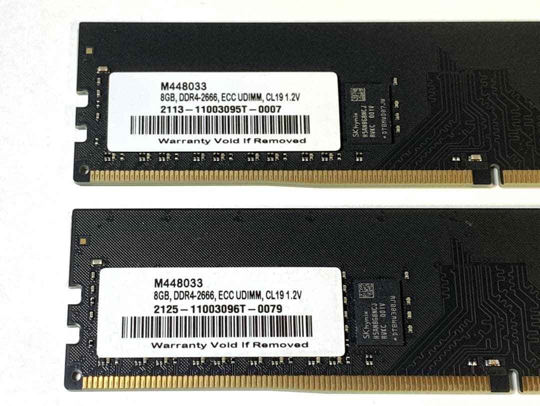 Skhynix DDR4-2666 ECC 8GB×2枚 16GBメモリセット