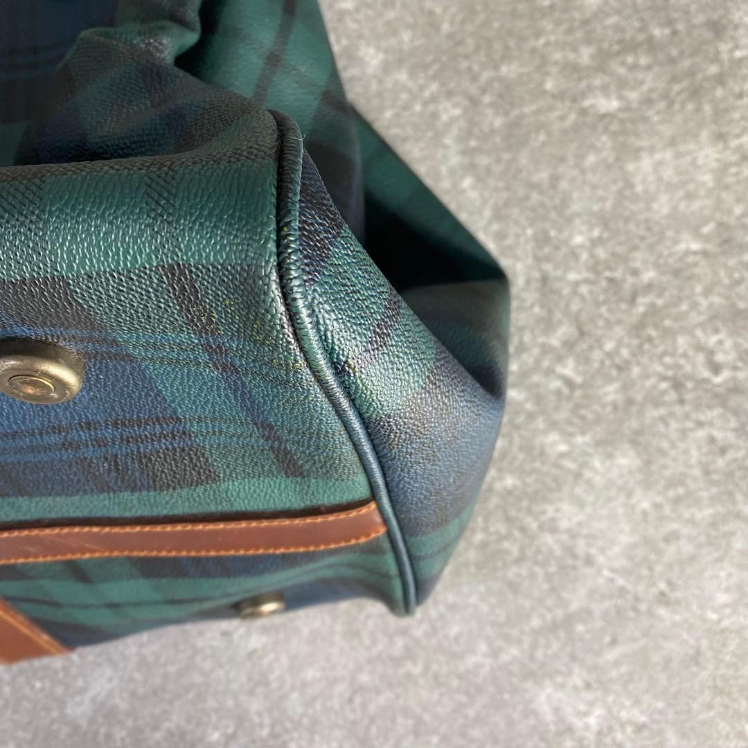 【希少】ポロ ラルフローレン 大容量 ボストンバッグ チェック レザー PVC