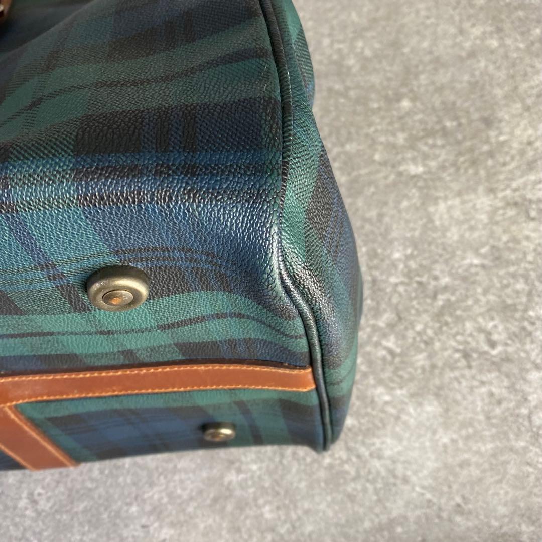 【希少】ポロ ラルフローレン 大容量 ボストンバッグ チェック レザー PVC