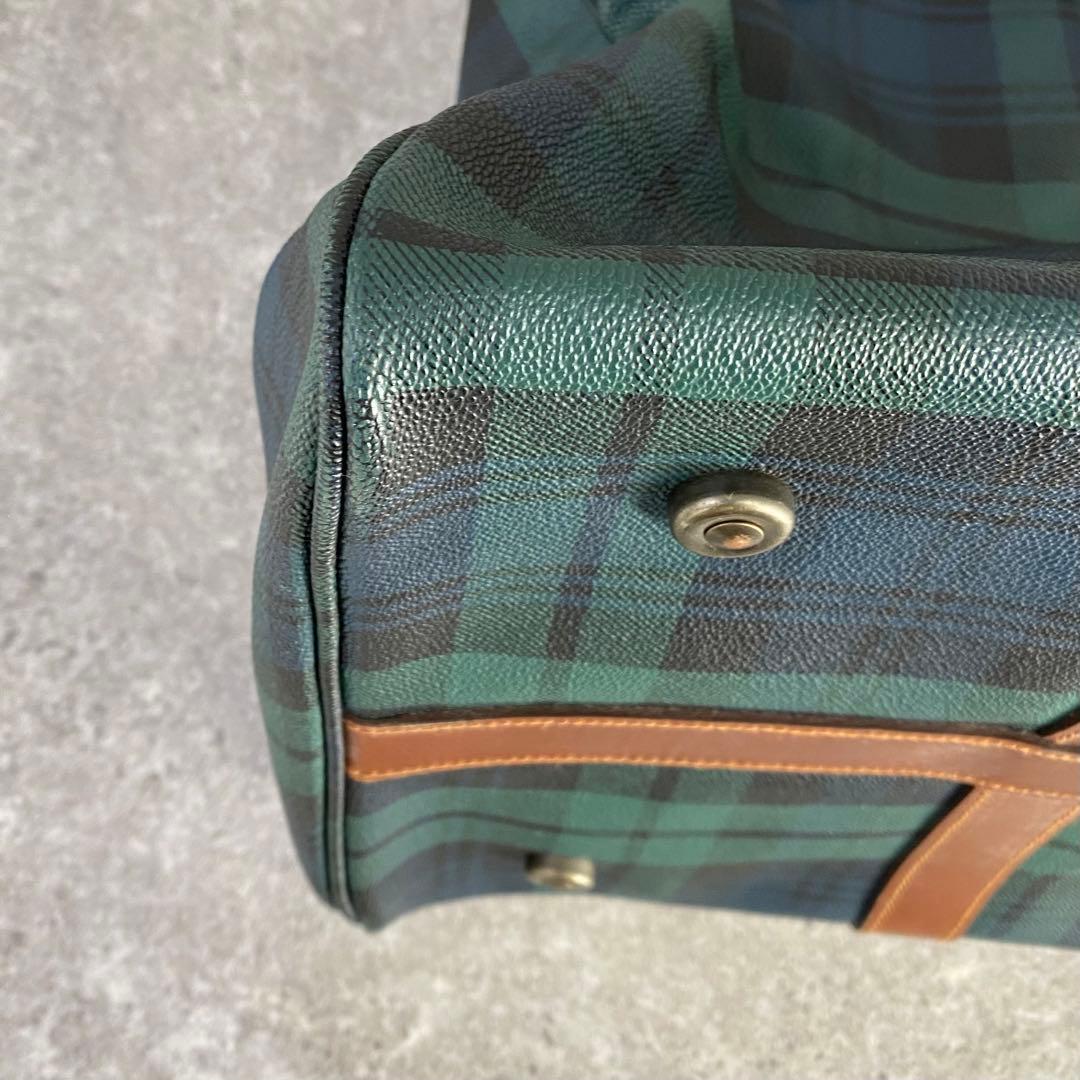 【希少】ポロ ラルフローレン 大容量 ボストンバッグ チェック レザー PVC