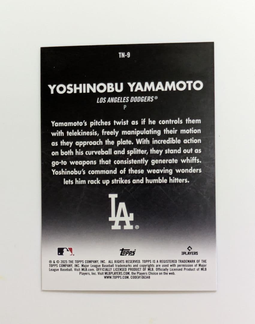 山本由伸【tops2025東京シリーズTN-9レアリティカード】