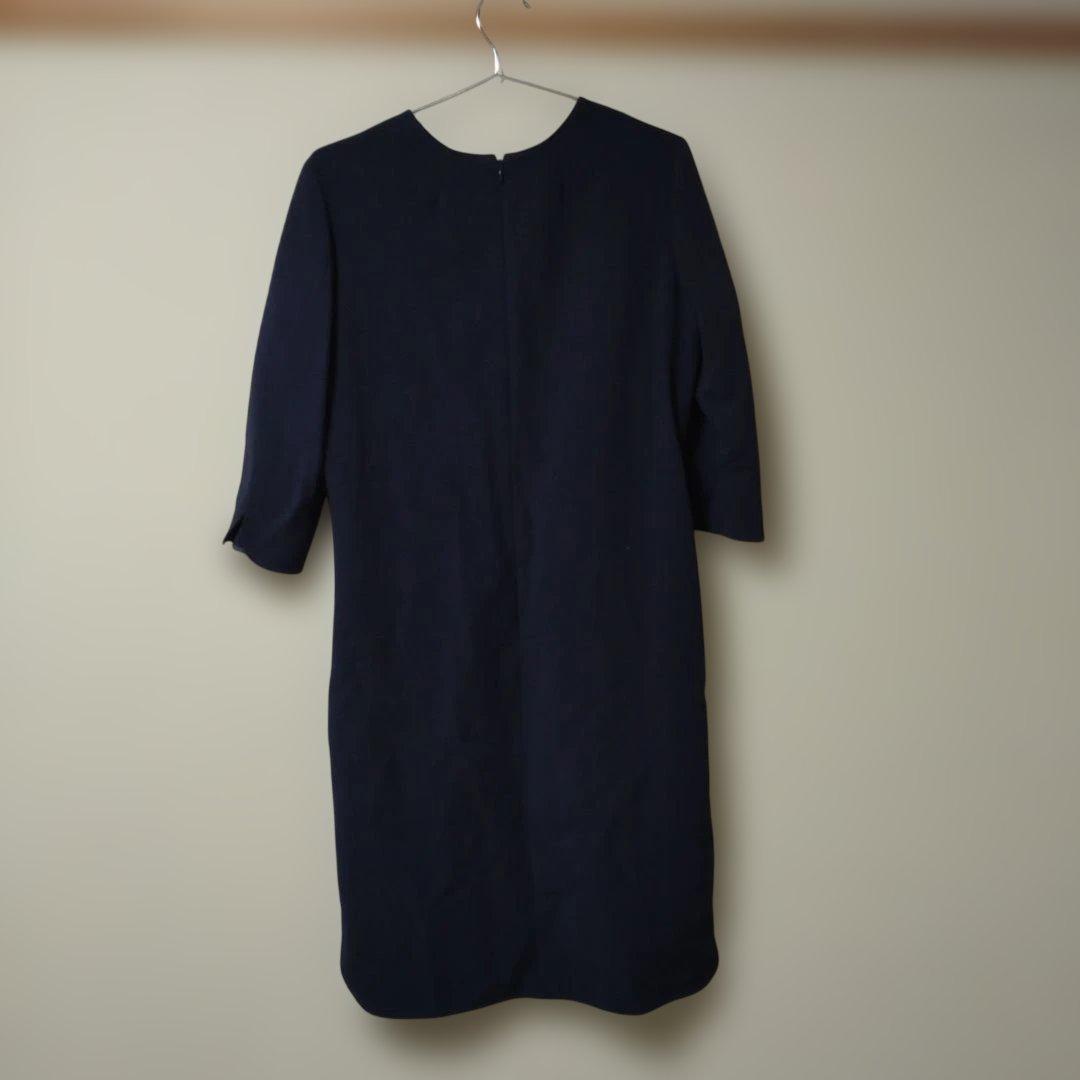 PLST プラステ 高橋志津奈コラボ ダークネイビー 七分ワンピL＆ジャケットS