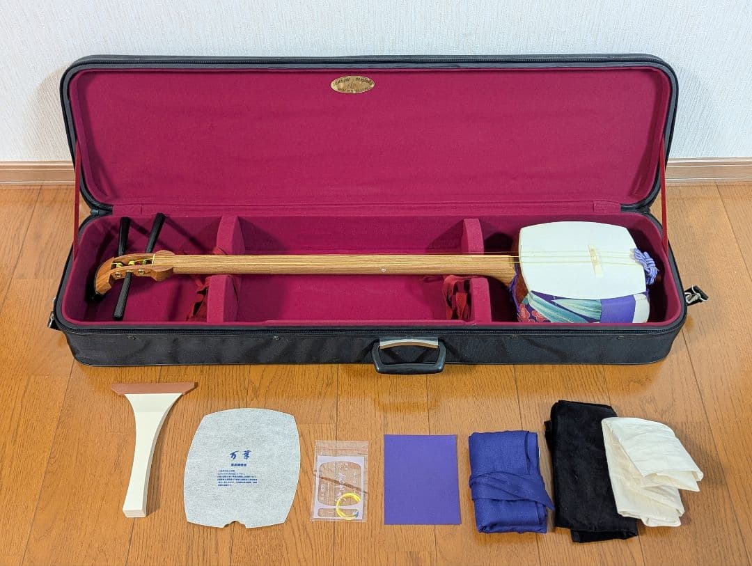 三味線 中棹 花梨 和楽器 弦楽器 ソフトケース付き 高級