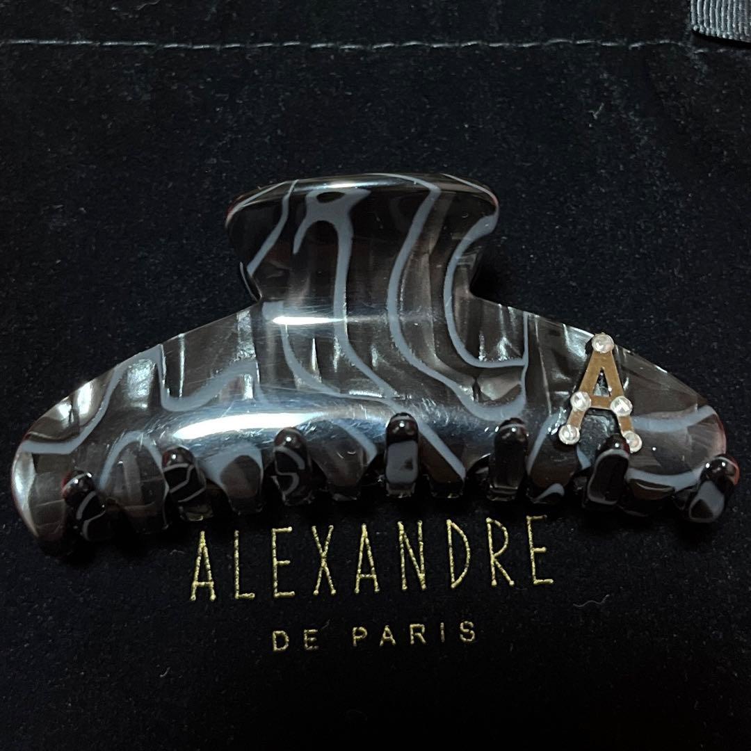 アレクサンドルドゥパリ ヘアクリップ　ブラックマーブル