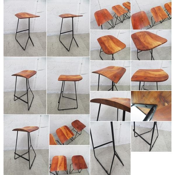 展示品■アカシア無垢材■カウンターチェア■4脚セット■北欧モダンスタイル■