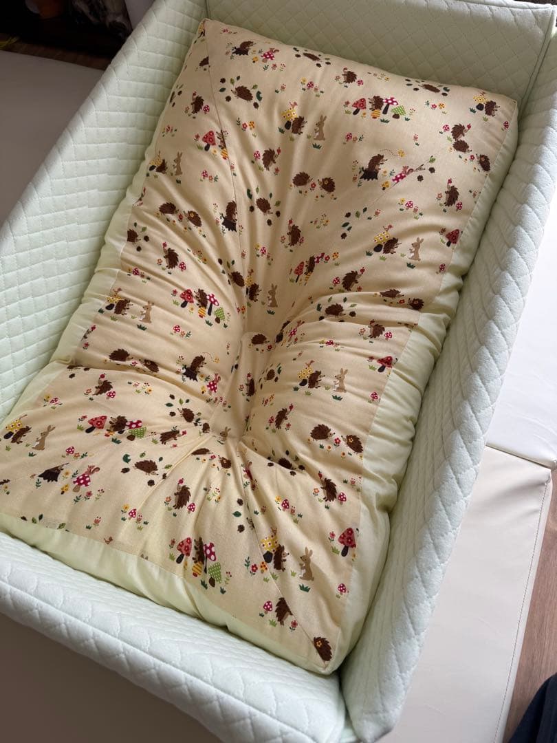 トコちゃんベルトの青葉　天使の寝床　ベビー布団セット ミントグリーン 花柄