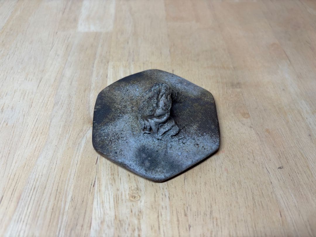 ㊿備前焼 宝瓶 登り窯 蟹 かに カニ 6角 手びねり 急須