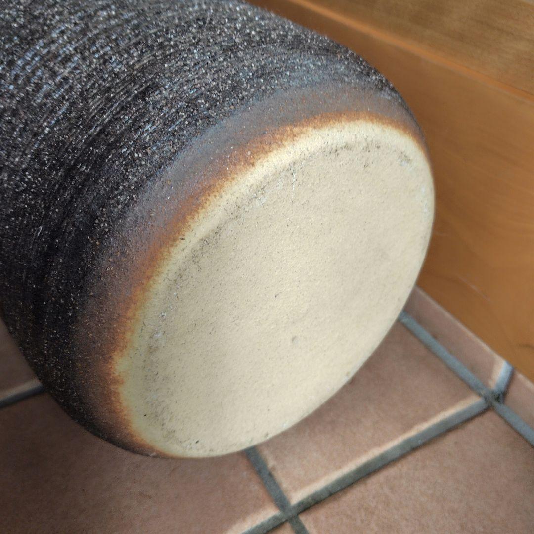 【シフォンケーキ】信楽焼　陶器　傘立て　玄関　素朴　重厚感