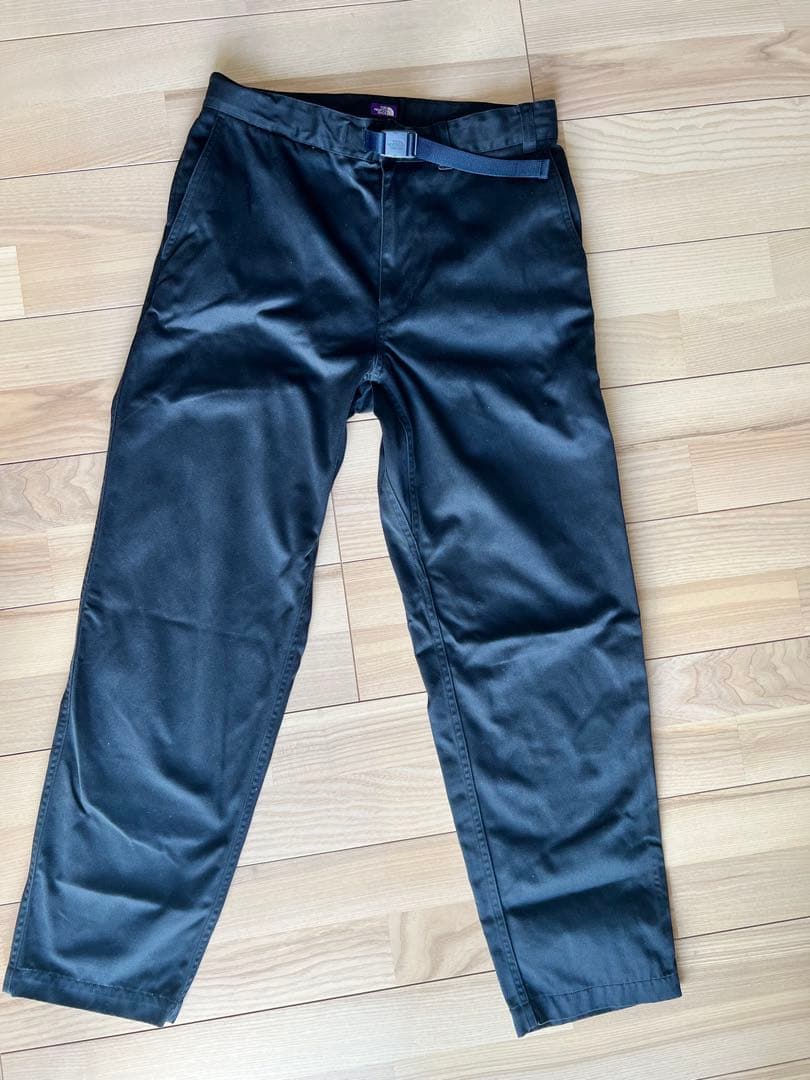 PURPLE LABELストレッチツイルワイドテーパードパンツ