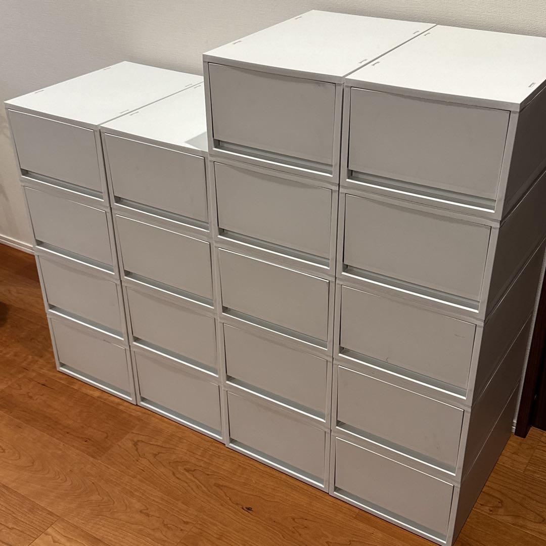 【６個セット】 無印良品 ポリプロピレンケース・引出式・深型・ホワイトグレー