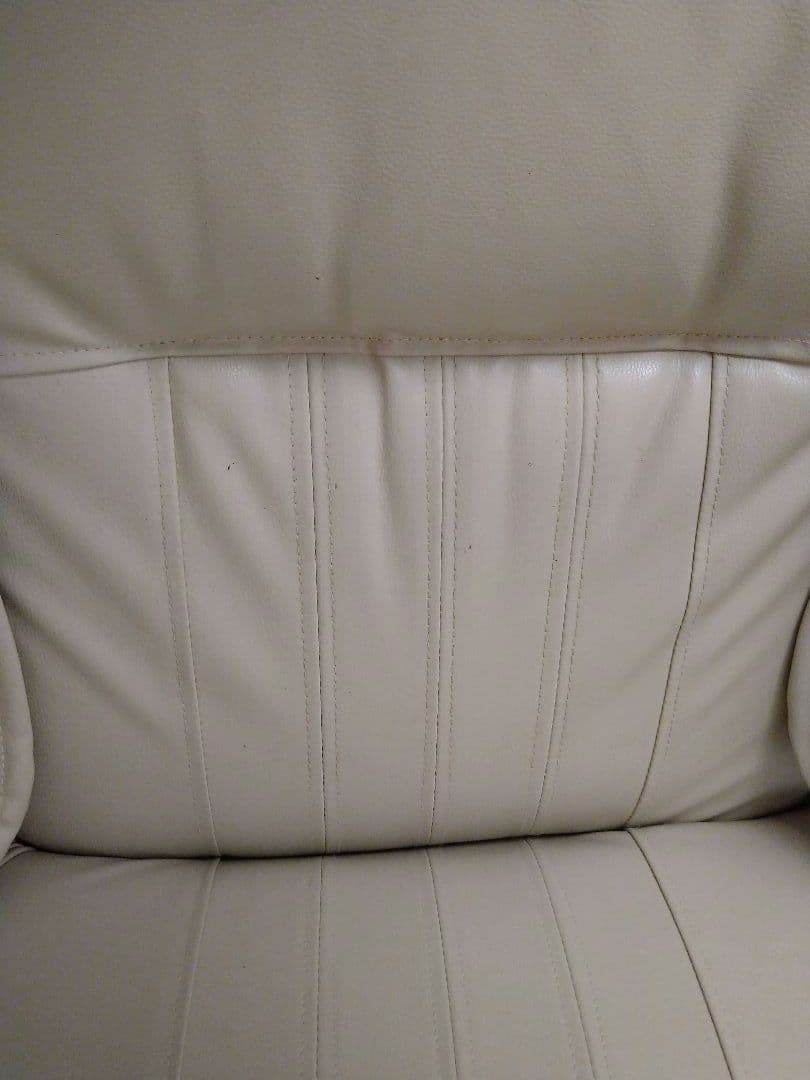 座椅子✿360°回転式クリーム色 リクライニングチェア ✿アームレスト式✿