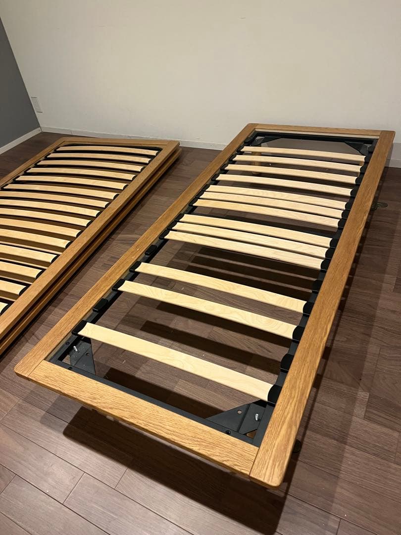 訳あり　無印良品　ベッドフレーム　スモール　オーク材　脚付き