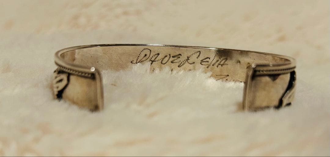 天然ターコイズ　バングル※貴金属布付　※作家サイン入り