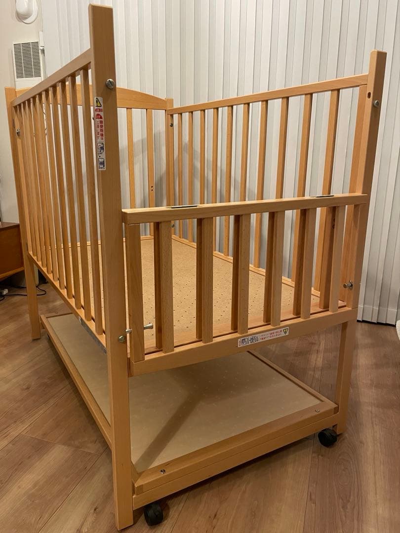 KATOJI｜ベビーベッド ハイタイプベッド ツーオープン（ナチュラル）日本製