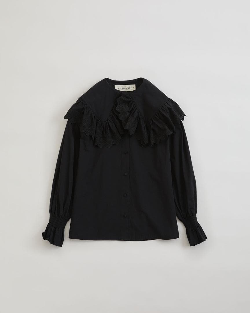 SHINZONE シンゾーン LACE COLLAR BLOUSE07BLACK