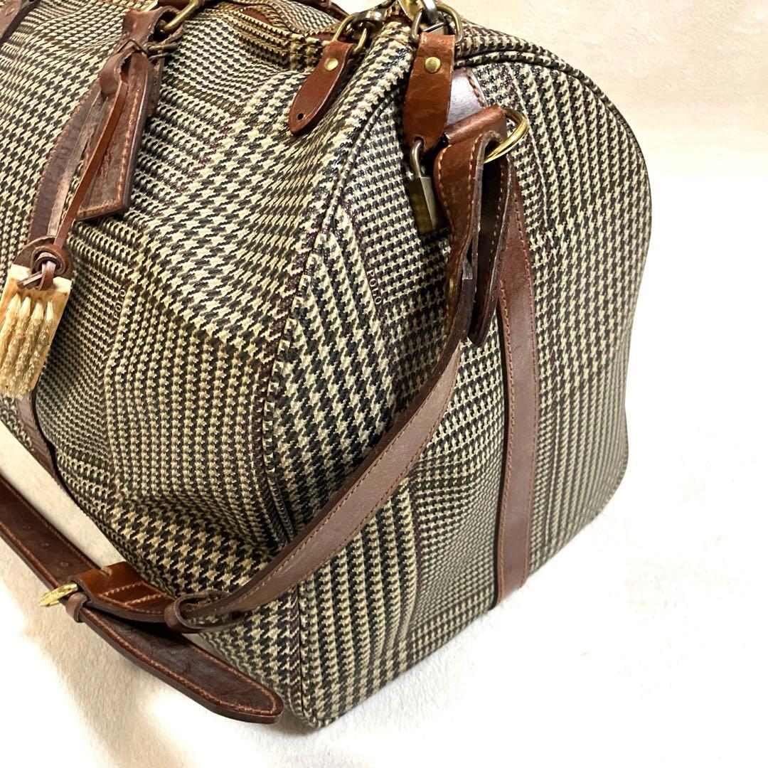 ヴィンテージ ポロラルフローレン 千鳥格子 チェック ボストンバッグ 2way