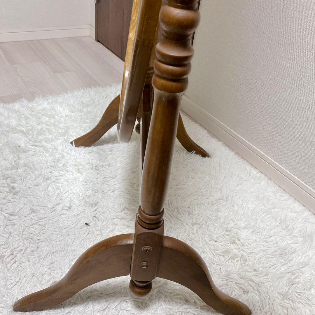 【昭和レトロ】 アンティーク調 オーバル型 スタンドミラー 姿見 全身 送料無料