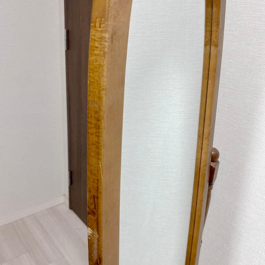 【昭和レトロ】 アンティーク調 オーバル型 スタンドミラー 姿見 全身 送料無料