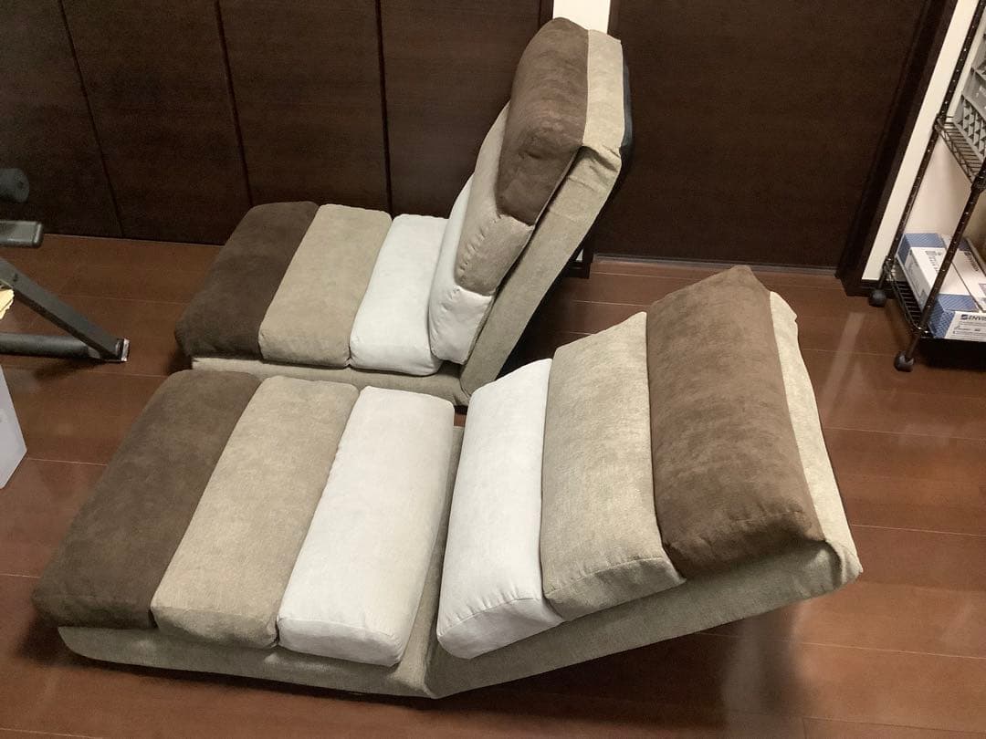 リクライニング座椅子 ブラウン グレー　愛媛県東温市でのお受け取りのみ