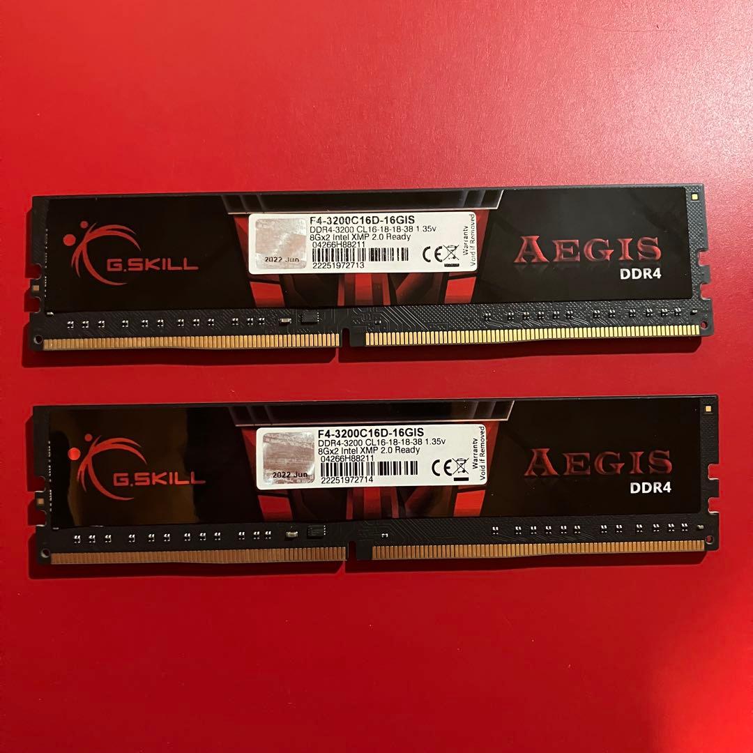 G.SKILL AEGIS DDR4 16GB 3200MHz 2枚