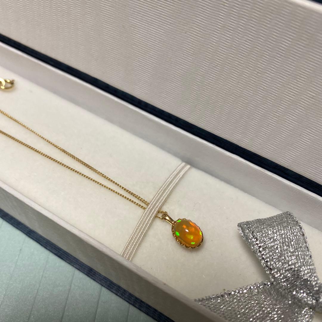 A*K様 ジュエリーツツミ K10YG オパール ペンダント ネックレス 10月