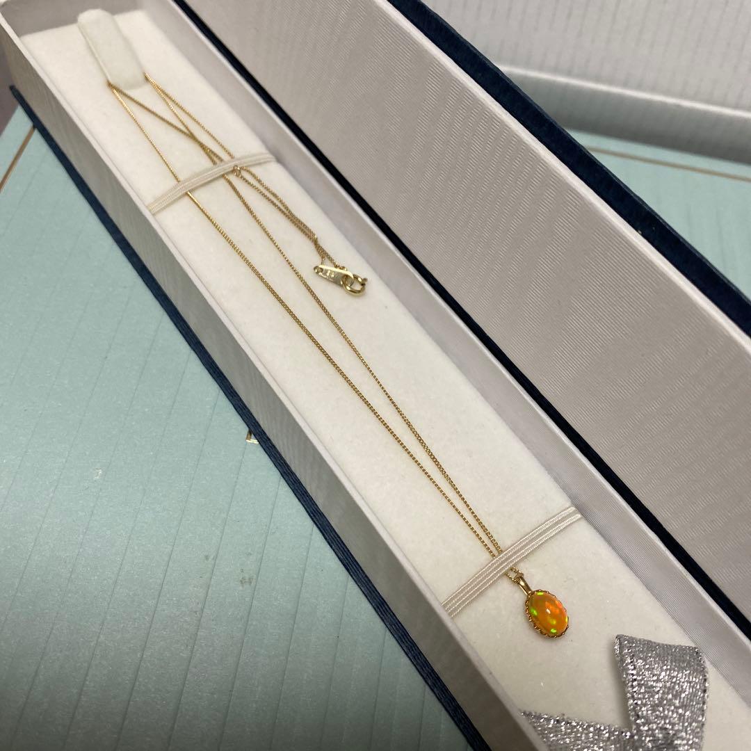 A*K様 ジュエリーツツミ K10YG オパール ペンダント ネックレス 10月