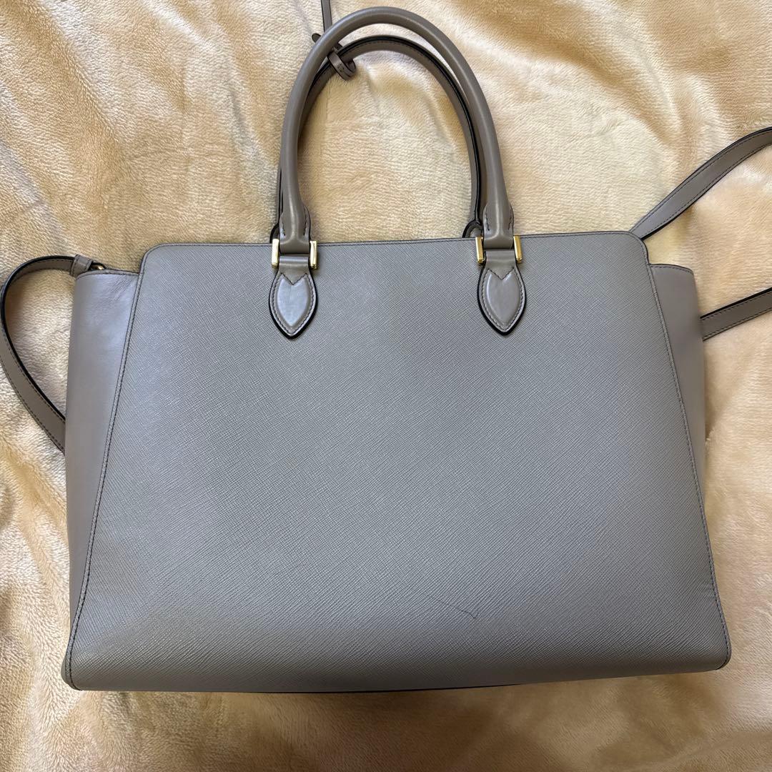 PRADA グレー トートバッグ ショルダー付き