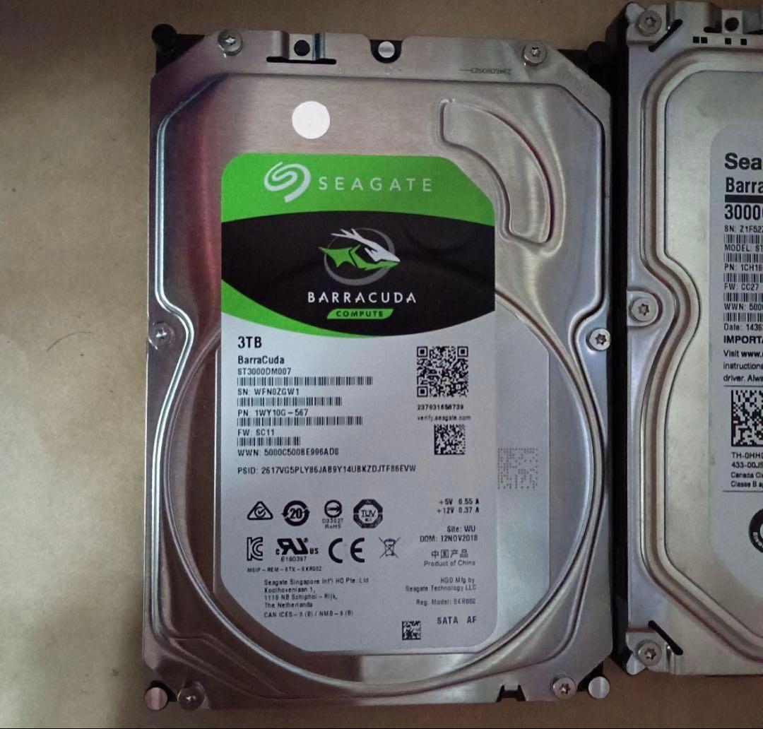 Seagate ST3000DM007（3.5 HDD 3TB）など　3個　5