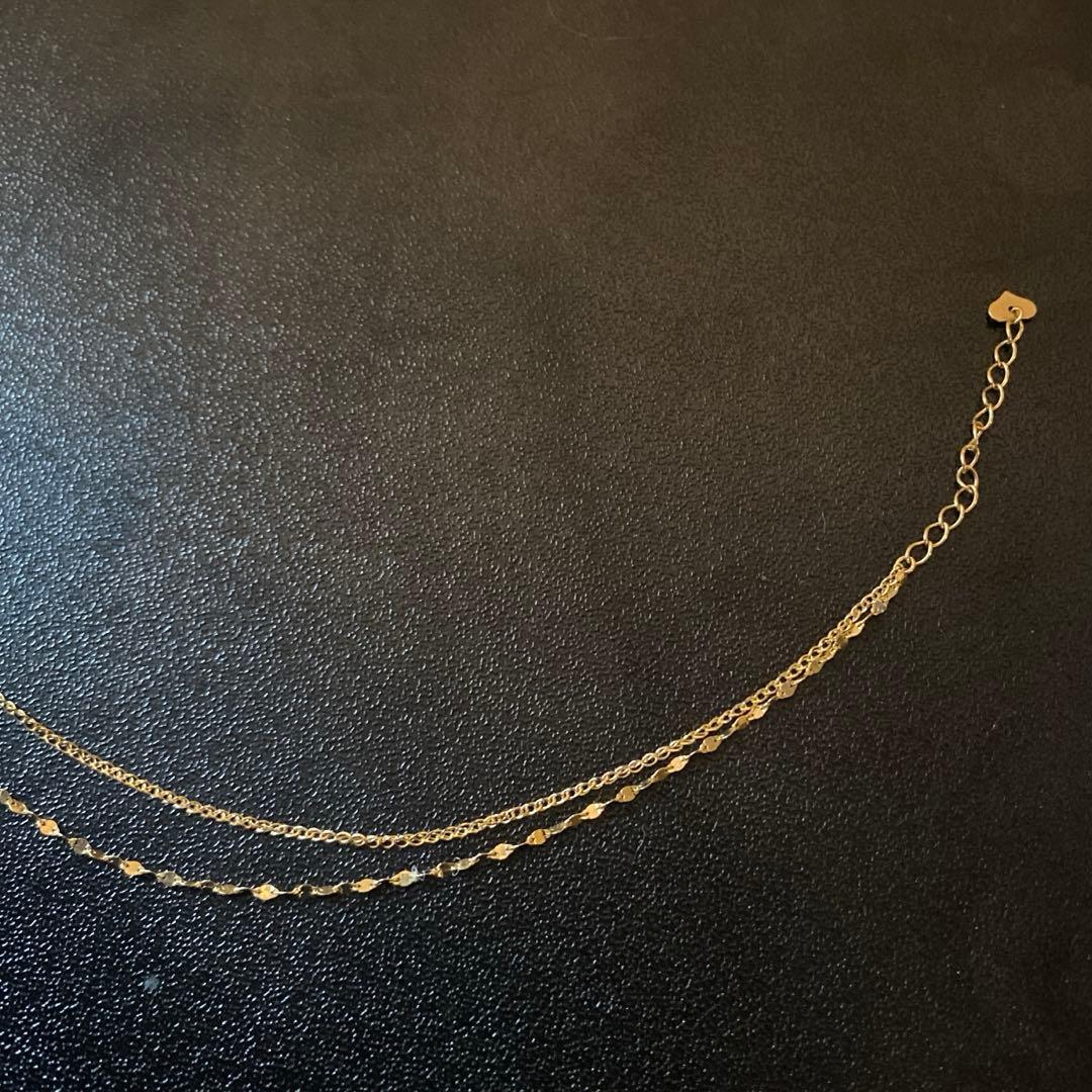 2連アンクレット　k18 18k 18金　アンクレット　YG