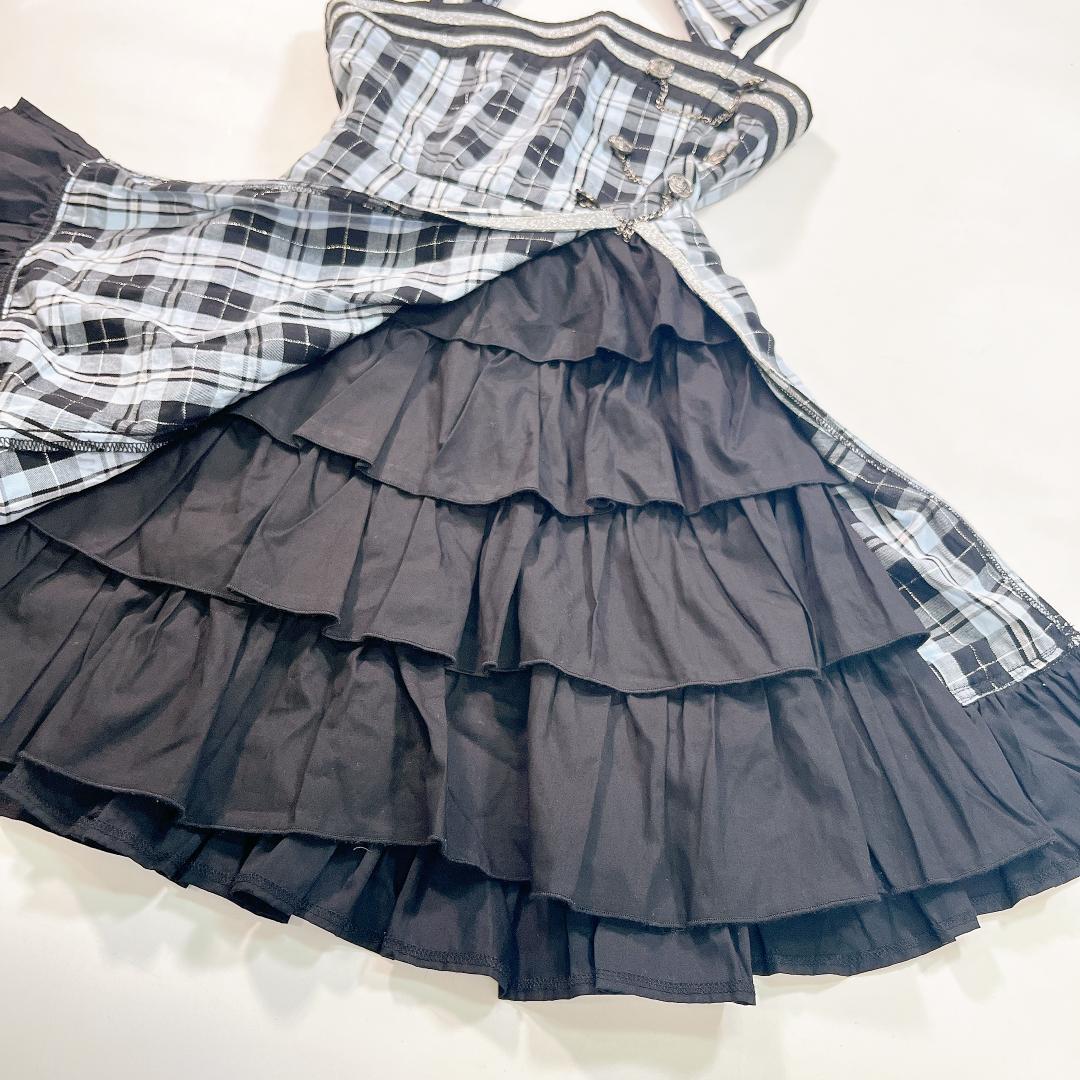 PUTUMAYO プトマヨ ワンピース フリル ミニスカ レース チェック 水色