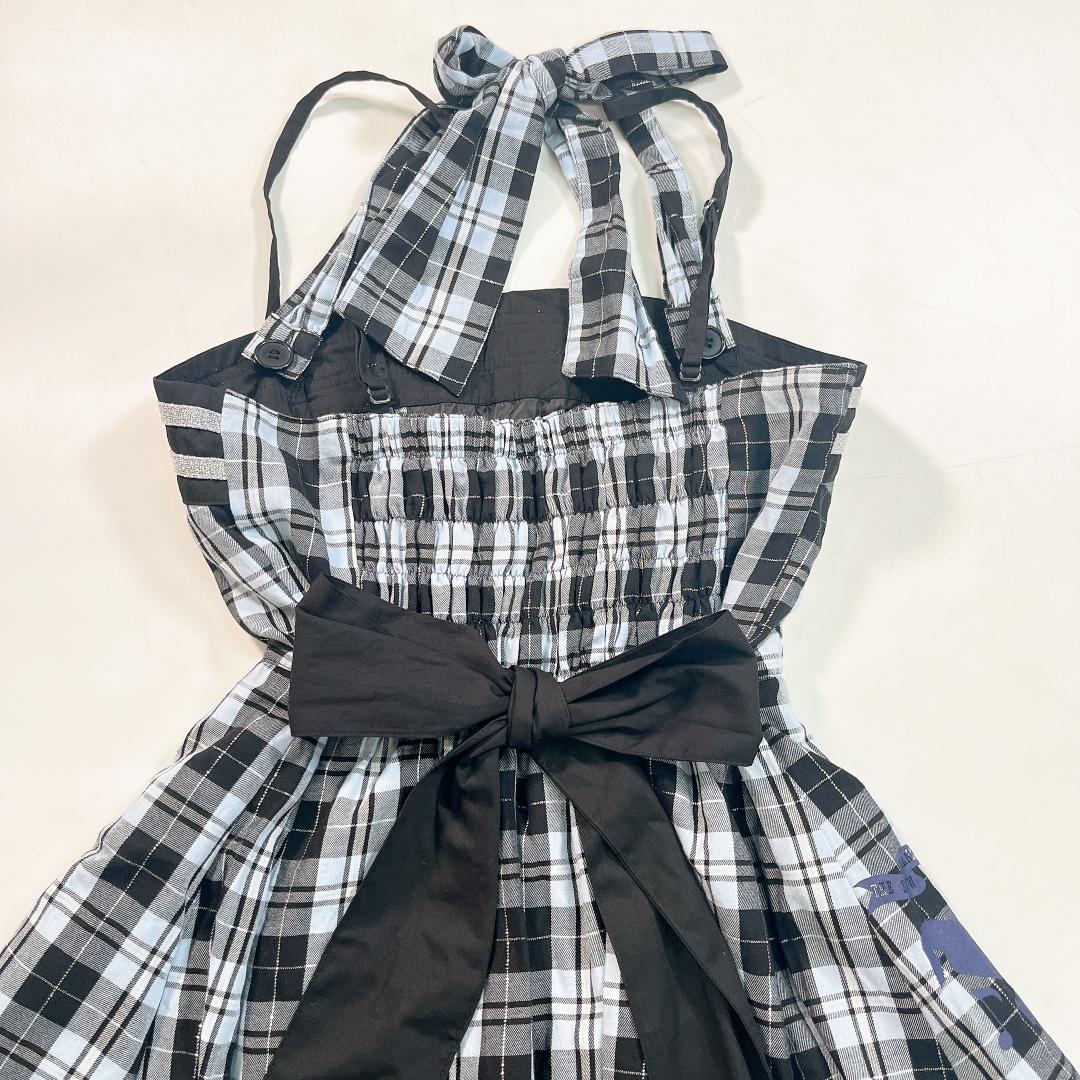 PUTUMAYO プトマヨ ワンピース フリル ミニスカ レース チェック 水色