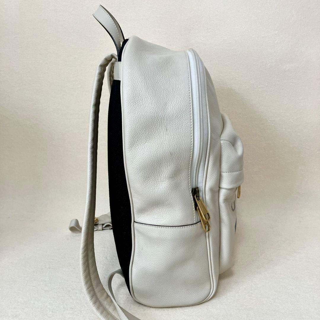 グッチ リュックサック バックパック レザー ロゴ シェリーライン オフホワイト