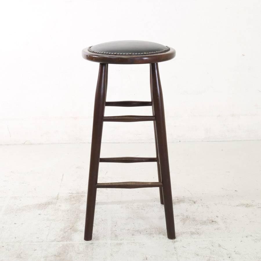 6脚まとめ買い4 ルーマニア製 ハイスツール ビーチ材 ブラック PVCレザー