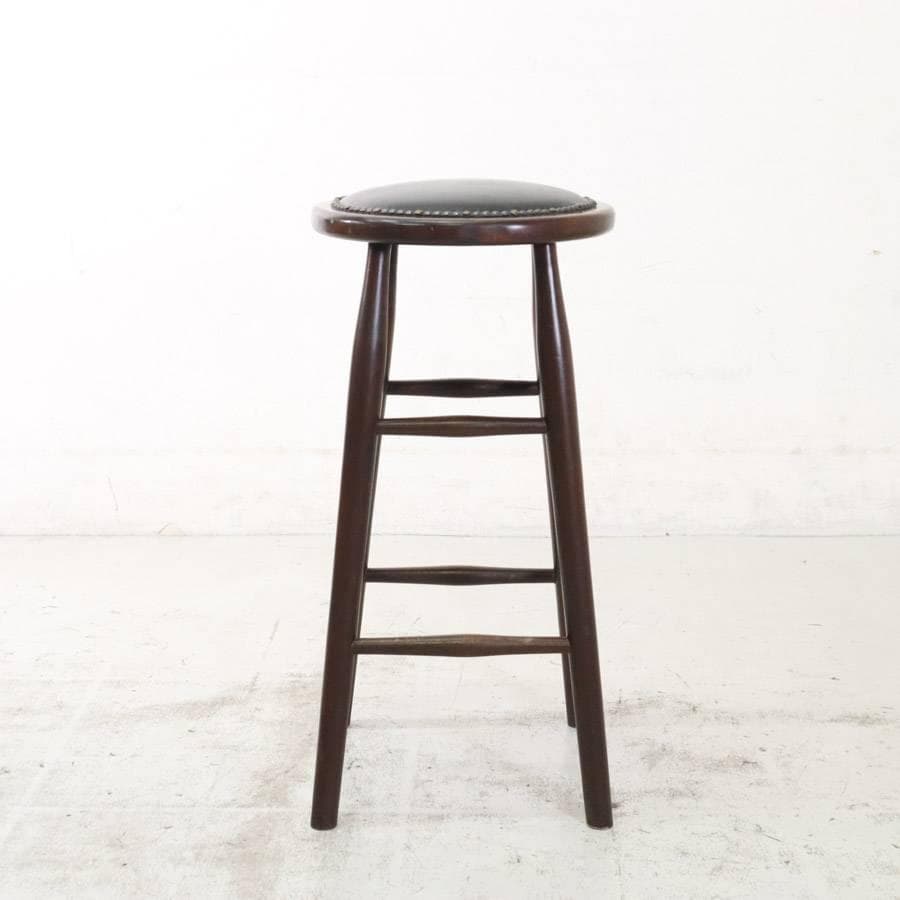 6脚まとめ買い4 ルーマニア製 ハイスツール ビーチ材 ブラック PVCレザー