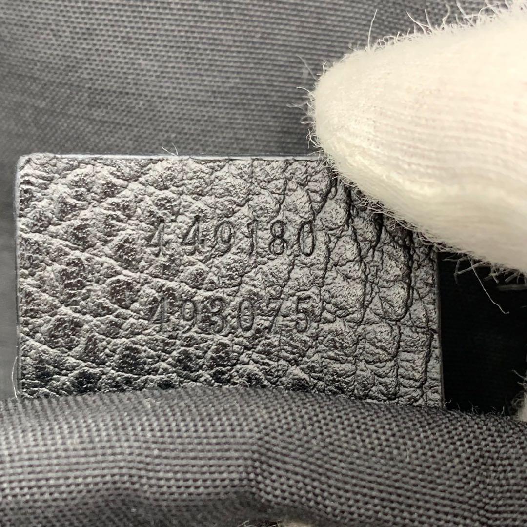 美品 希少 グッチ 大容量 ボストンバッグ 2way 旅行 GG柄 シェリー 黒