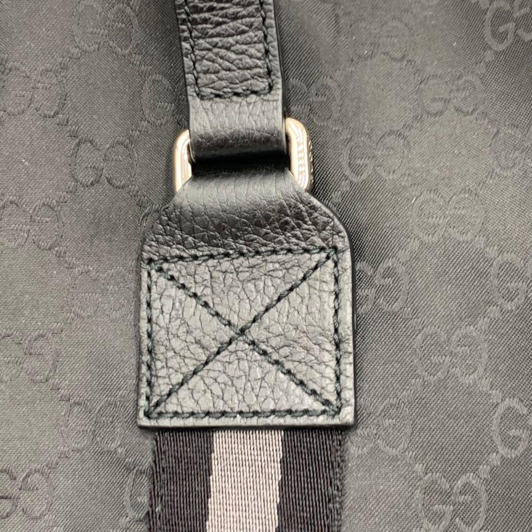 美品 希少 グッチ 大容量 ボストンバッグ 2way 旅行 GG柄 シェリー 黒