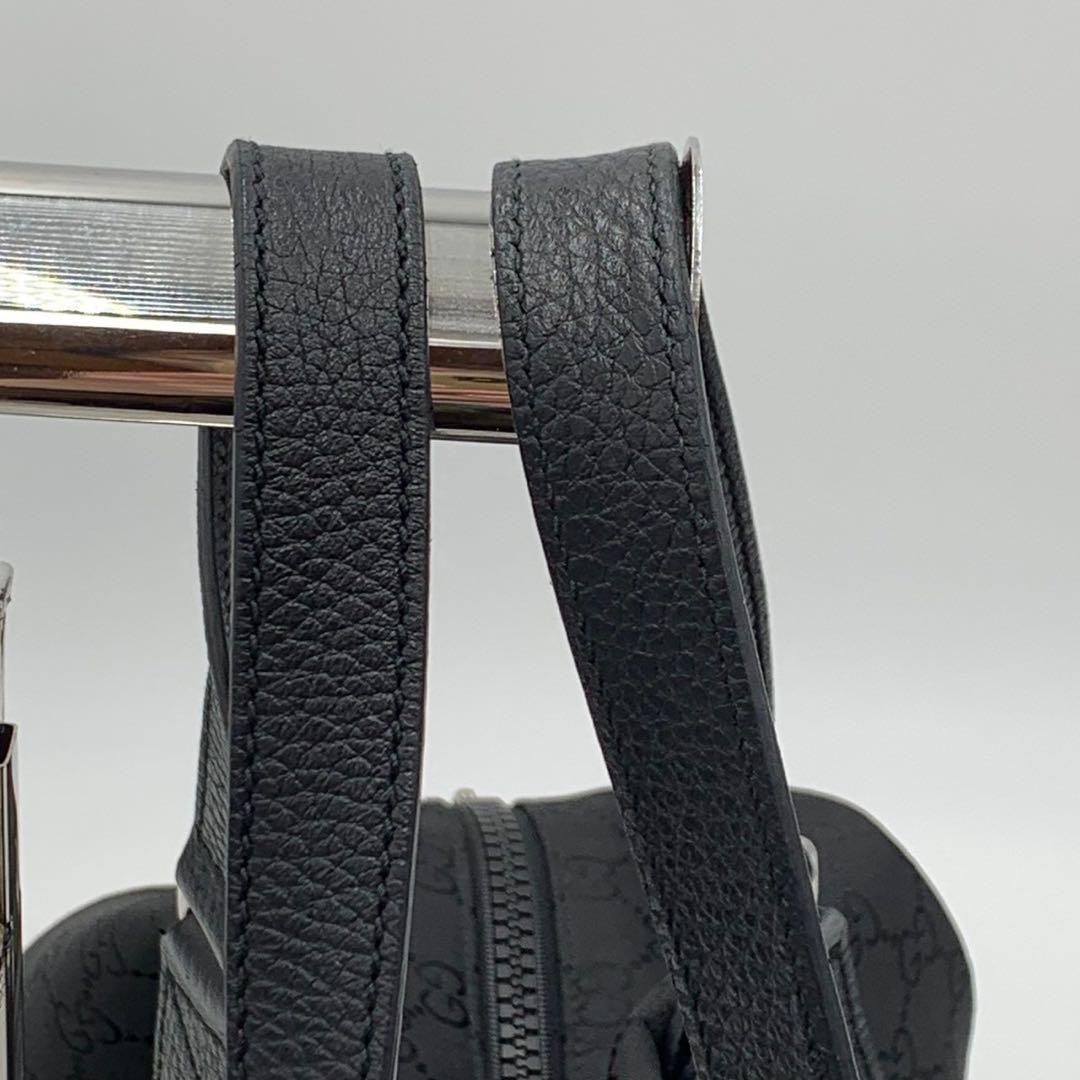 美品 希少 グッチ 大容量 ボストンバッグ 2way 旅行 GG柄 シェリー 黒