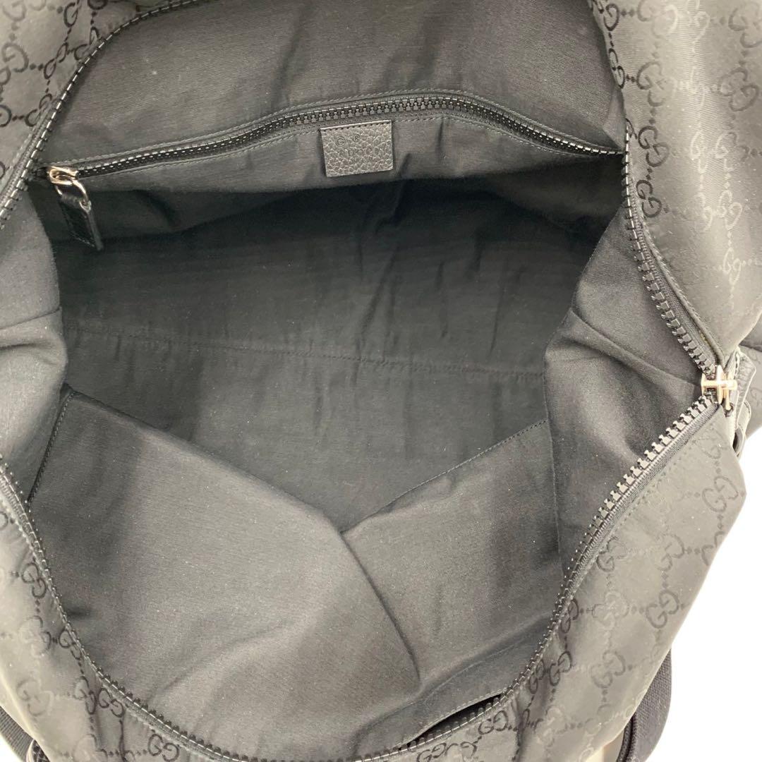 美品 希少 グッチ 大容量 ボストンバッグ 2way 旅行 GG柄 シェリー 黒