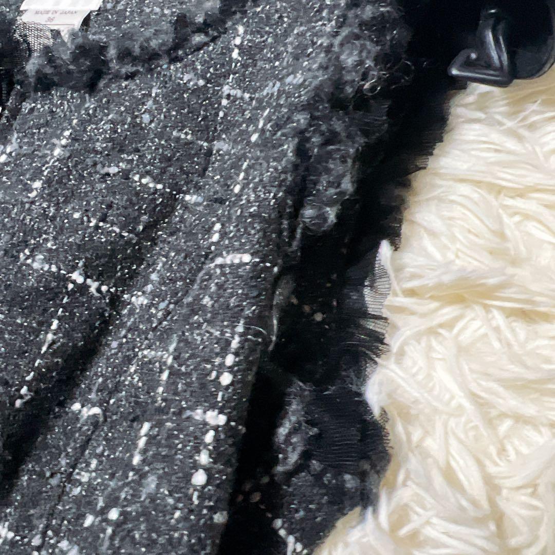 Rene ルネ　ツイード　チェック　ワンピース　ロゴ　チャック　ジップアップ